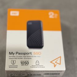 WD 2TB My Passport SSD Portable External Solid State Drive, Blue, Sturdy and Blazing Fast, Password Protection with Hardware Encryption