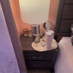 Wooden Dresser With Mirror And Nightstand 