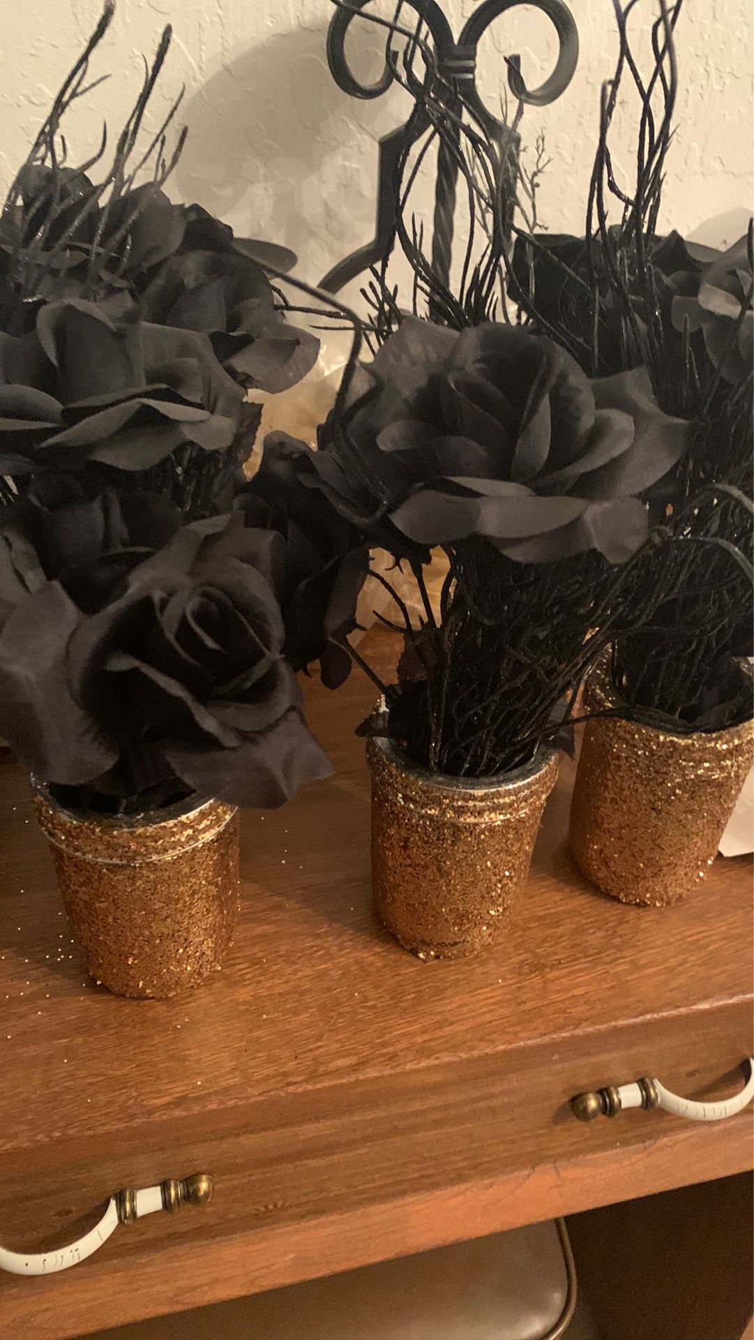 Gold and black center piece