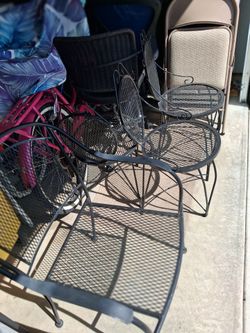 4-rod Iron Patio chairs! Must Go!tables and patio sets are different prices!