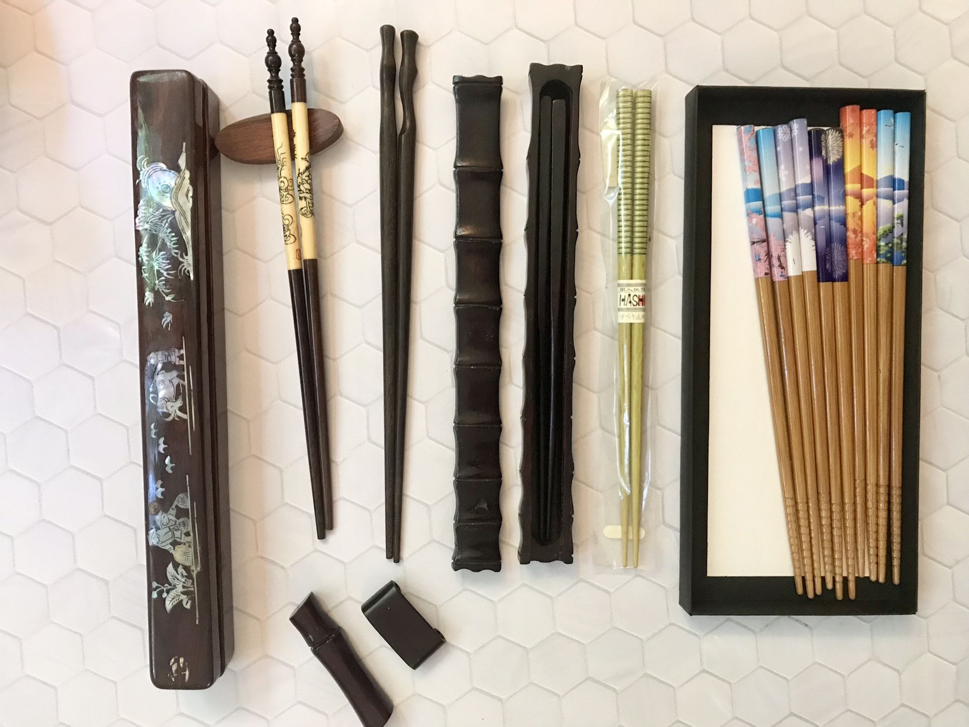 Wooden Chopsticks And Rests New