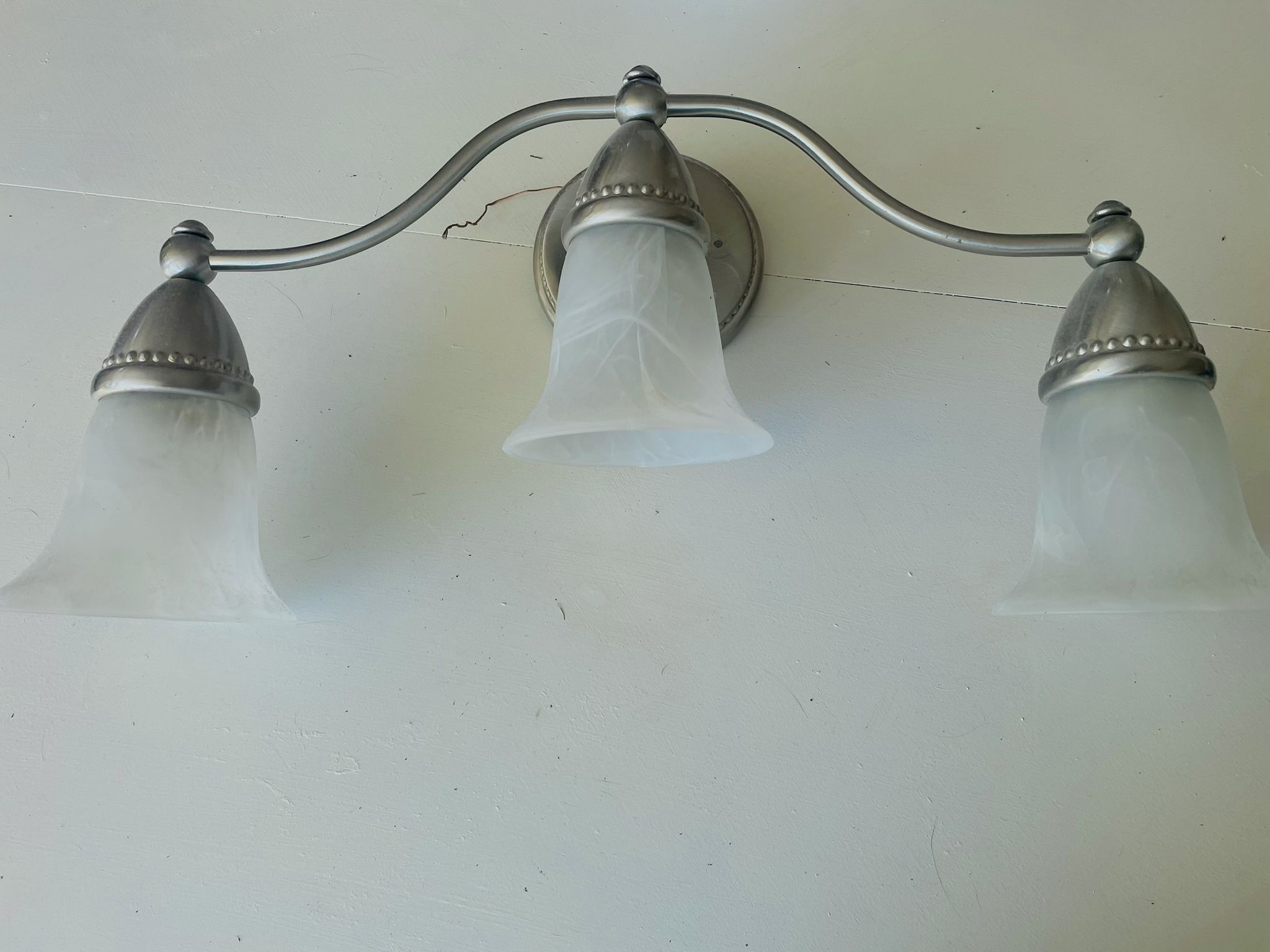 3 bulb nickel light fixture