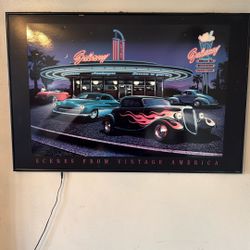 Lite Up Classic Car. Picture 