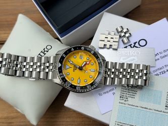 Seiko 5 Sports GMT SSK017 "Bumblebee" Yellow Dial, New, Made in Japan, Full Set