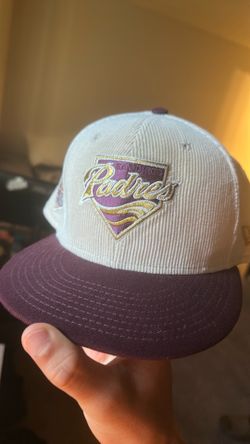 Cream Corduroy Padres Fitted Hat