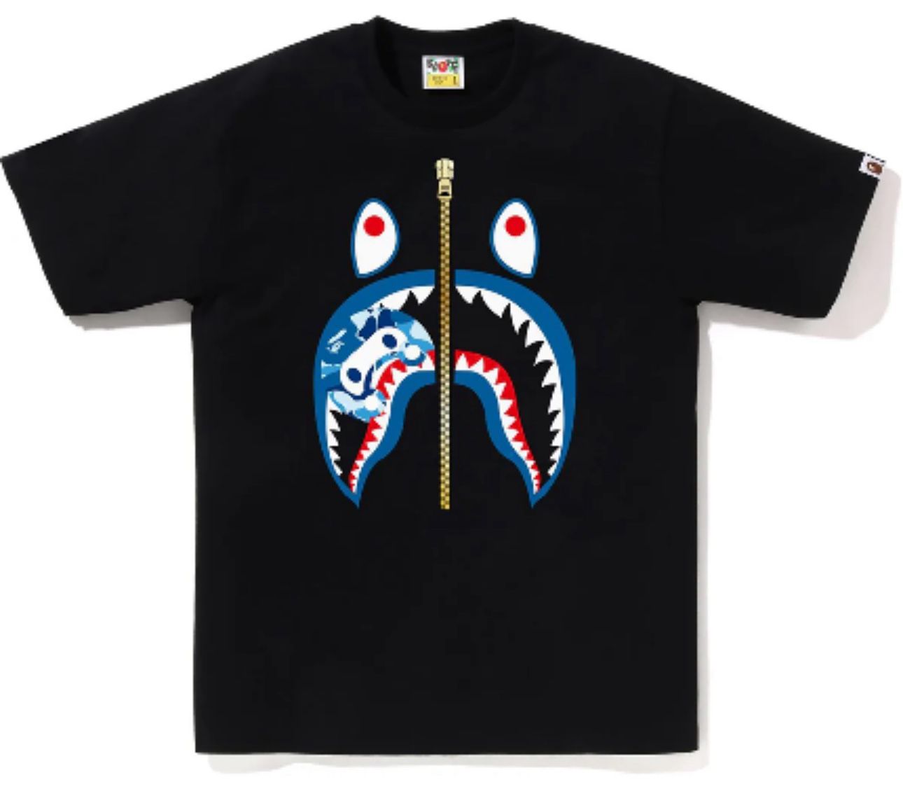 3XL | BAPE ABC Camo Milo Shark Tee (SS25) Black/Blue | A BATHING APE