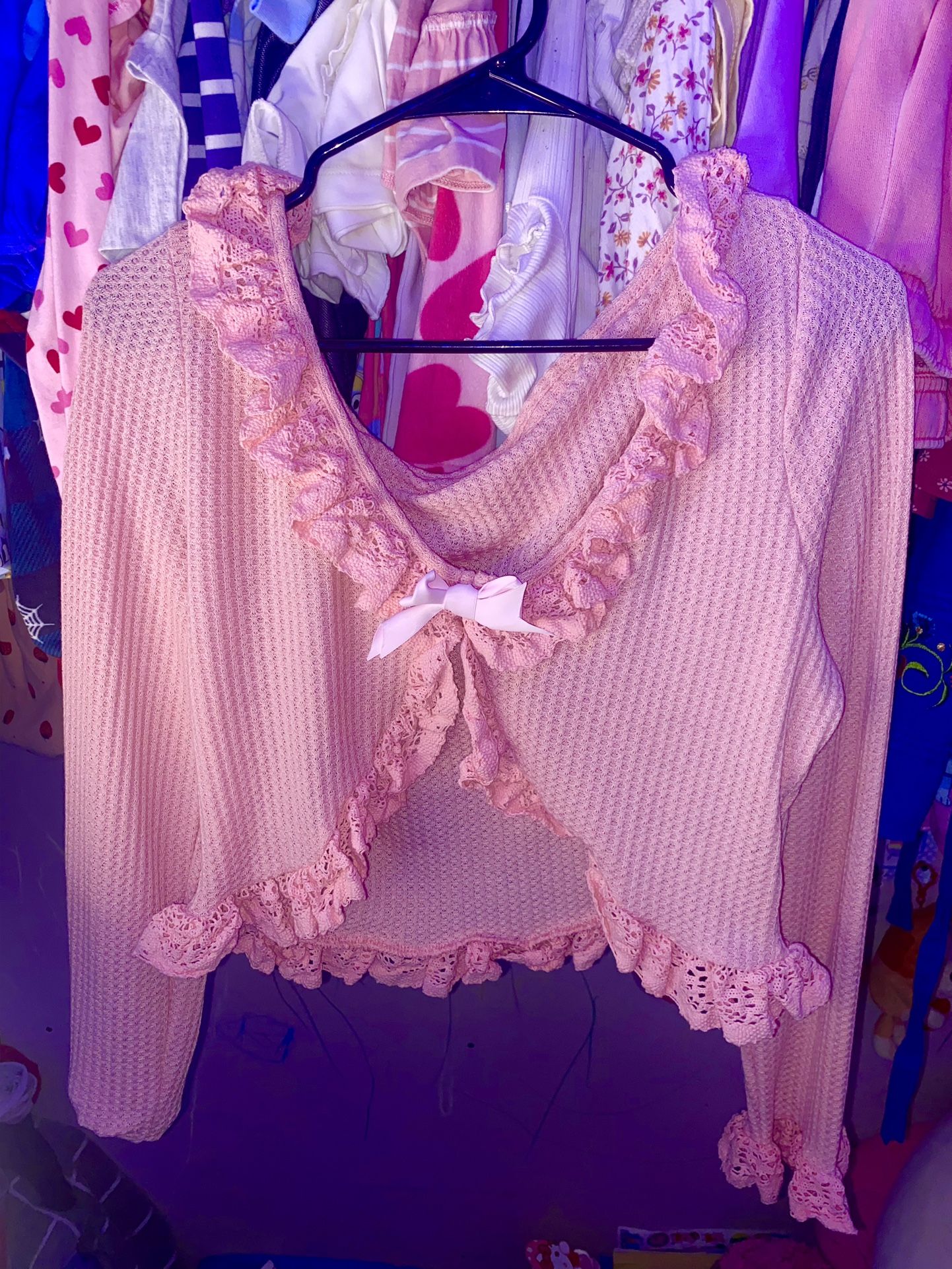 pink cardigan shirt