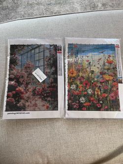 New Floral Stamped Cross Stitch Kits (2-Pack Bundle Lot) – Rose Greenhouse View