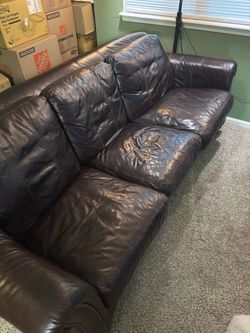 Brown Leather Lounge Sofa