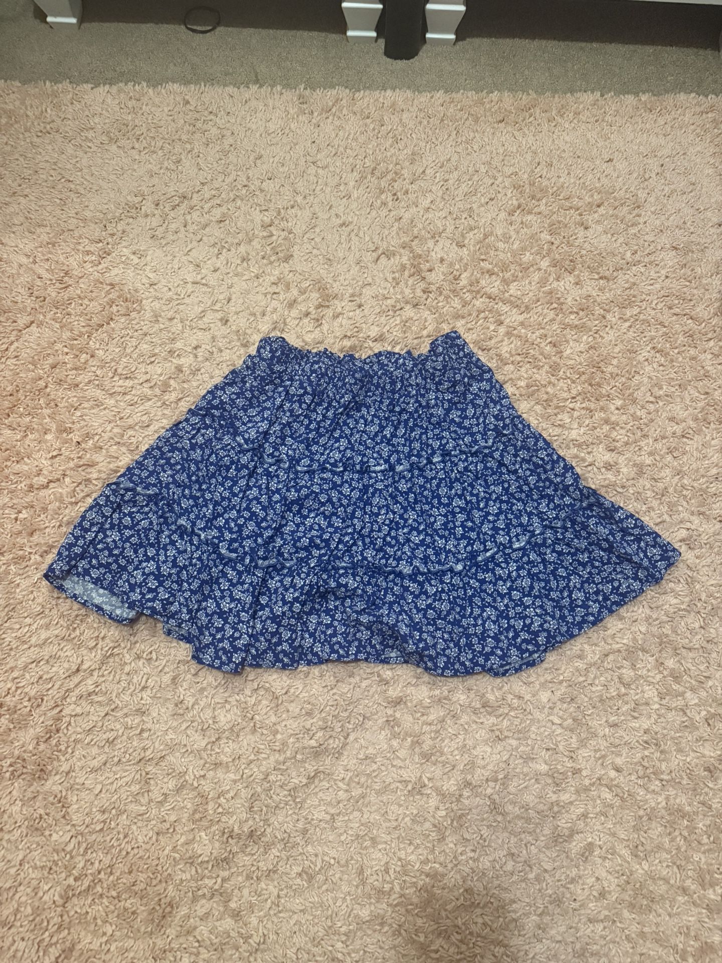 Blue floral skirt