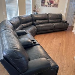 3pc Reclining Leather Sectional