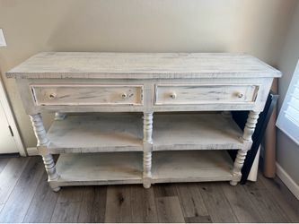 Distressed Accent Table with Two Drawers, Entry Table