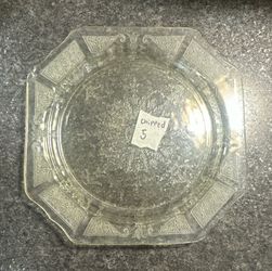 Amber glass octagonal decorative plate dish