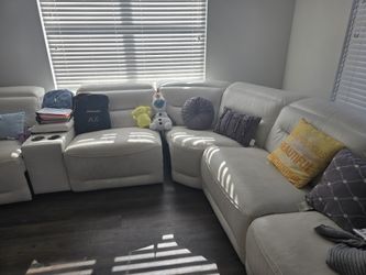 Avalon, Alpharetta White ITALIAN Leather Modern Sectional Sofa and other items for free