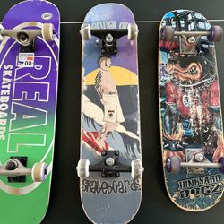 3 skateboards