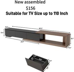 😀 Blotout 82"-107" Extendable TV Stand with 3 Storage Drawers,Fits TVs up to 120 Inch,Modern Wooden Entertainment Center for Living room, Bedroom