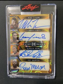 Autographed Mike Tyson/lennox Lewis/ Riddick Bowe/ Ray Mercer