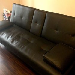 Black comfortable couch! 
