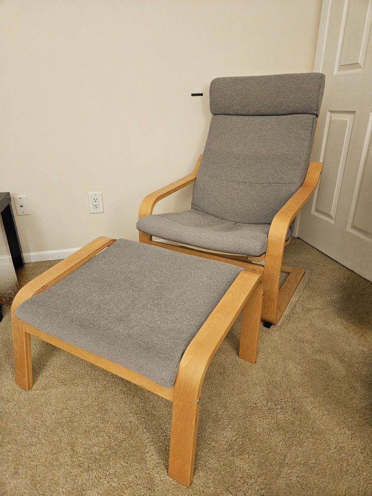 IKEA Poang Armchair and Ottoman