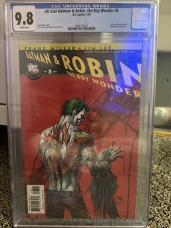 CGC 9.8 All Star Batman & Robin, The Boy Wonder #8 Joker Jim Lee Art