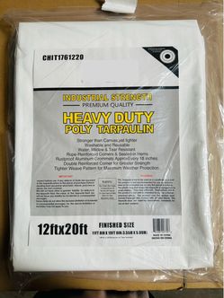 Heavy Duty Waterproof Poly Tarp 20 ft x 12 ft – Outdoor Cover