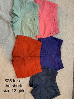 Girls size 12 summer shorts Justice & Old Navy