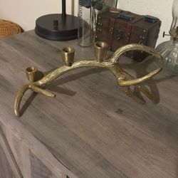 Gold Antler Candle Holder