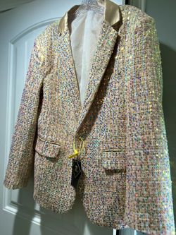 NEW! 2pc Suit TuxedoAction Gridline Champagne 