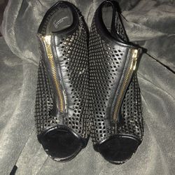 Steve Madden Black High Cage Heels