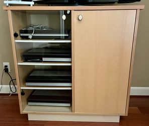 Wooden cabinet with Glass Shelves