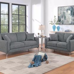 Brand New Modern 2pc Sofa Loveseat Set 