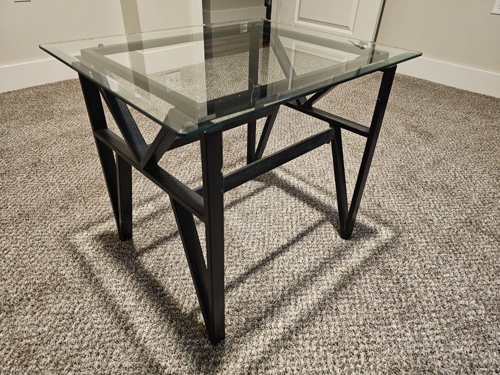 Glass Table- Square Glass End Table
