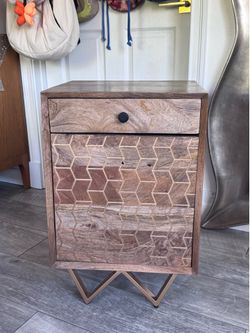 Modern Midcentury 2-Drawer Wood Side Table