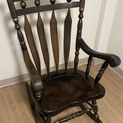 Vintage Heavy Pine  Rocker 46H x 33Dp x 26W Seat Height 18”