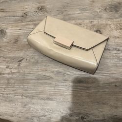 The Limited Cream Patent Leather Clutch Bag