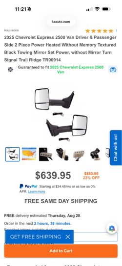 2025 Chevy express 2500 towing mirrors