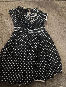 Girls 1950s Polka Dot Dress 10/12