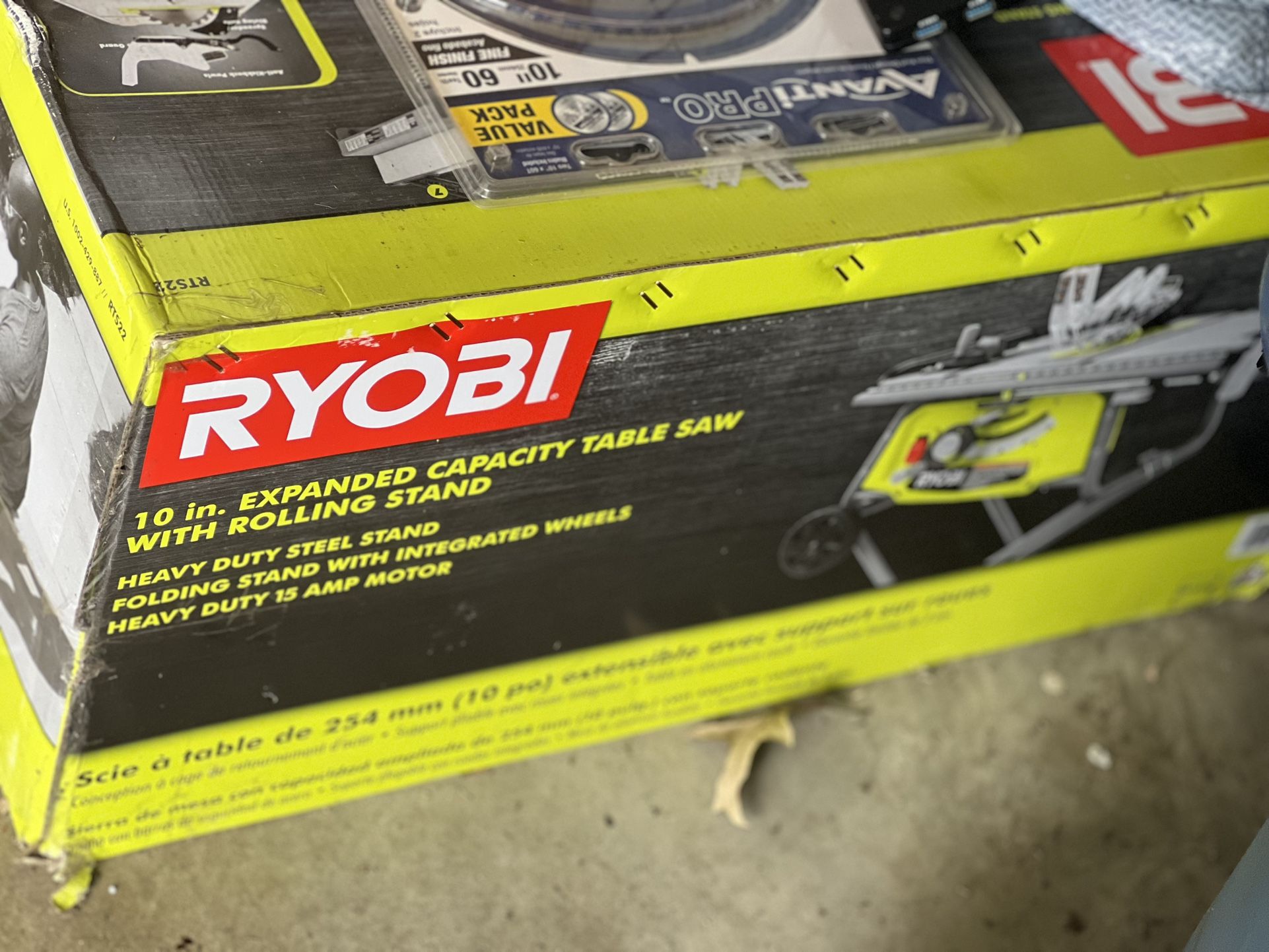 Brand New RYOBI Table Saw With 2-Pack Blades