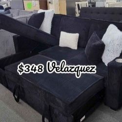 ✅️✅️ Black   Convertible Sectional W/ Cup Holder & W/ USB Port✅️✅️