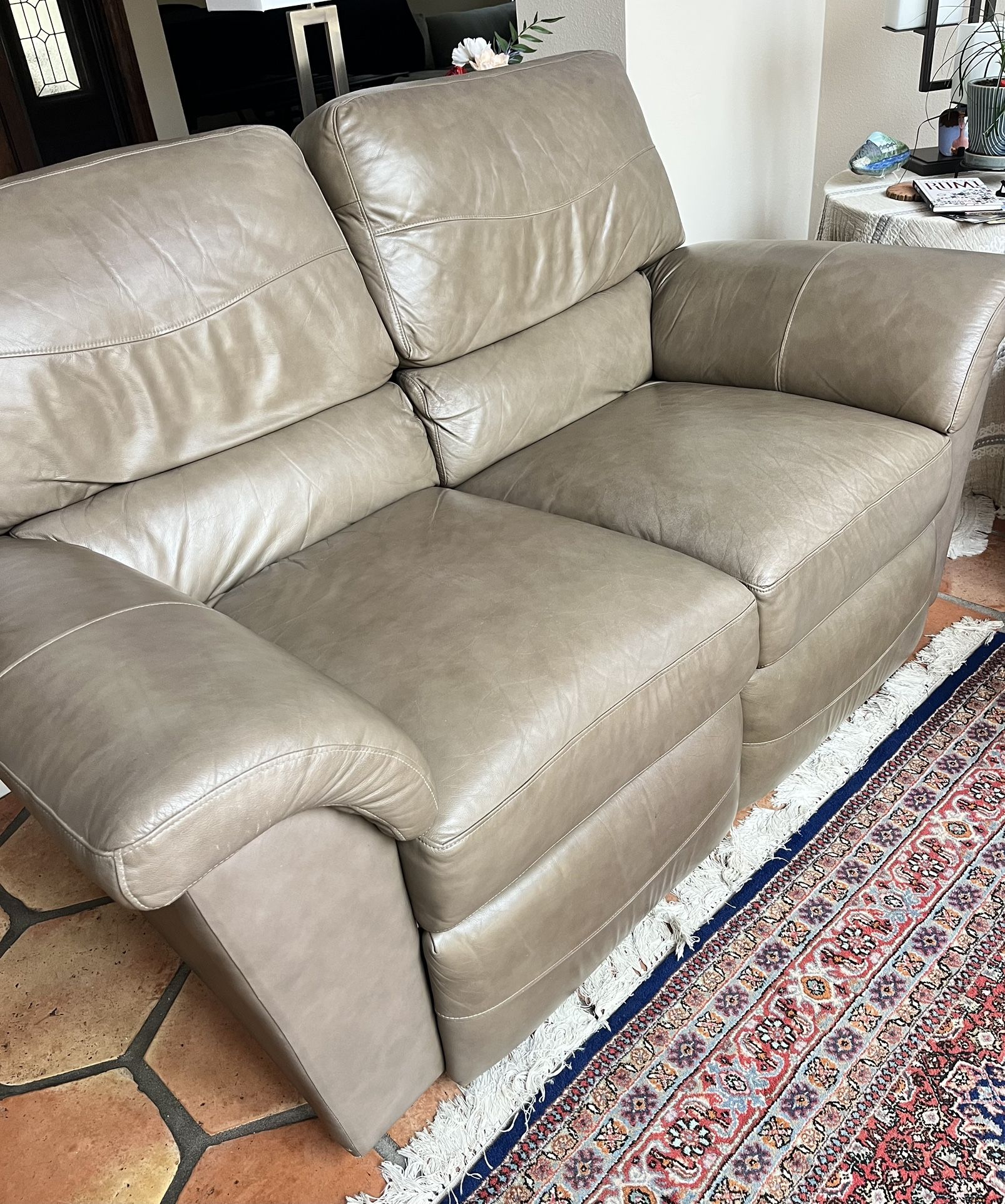 Leather Recliner Loveseat And Safe