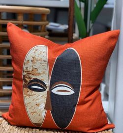 Orange Afrocentric pillowcase