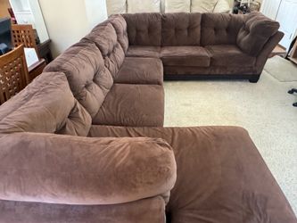 Sectional Couch Chocolate Brown