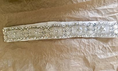 Crystal Pearl Belt Sash For Wedding Gown