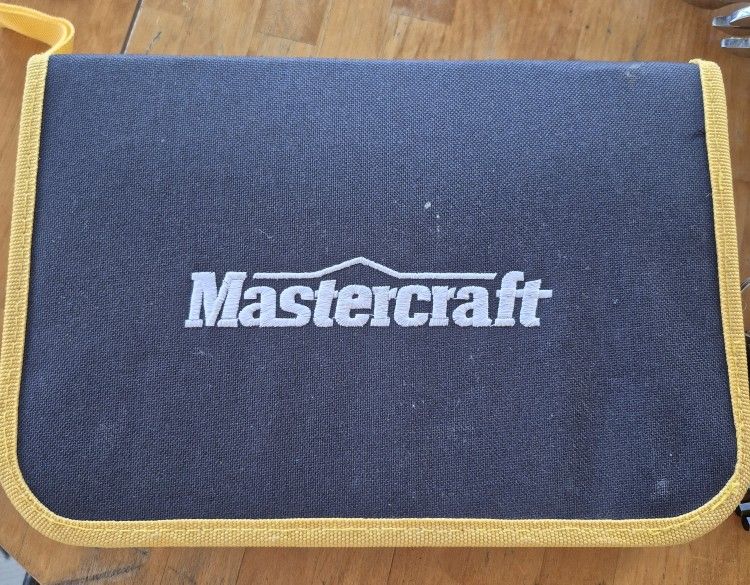 Compact Mastercraft cordless screwdriver with case.