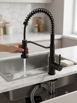 Save Big on This Matte Black Commercial Spring Kitchen Faucet – Only $40 (Retail Value $50-$200+)