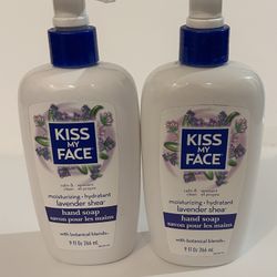 New Lot 2 Kiss My Face Moisture Liquid Hand Soap, Lavender Shea 9 oz