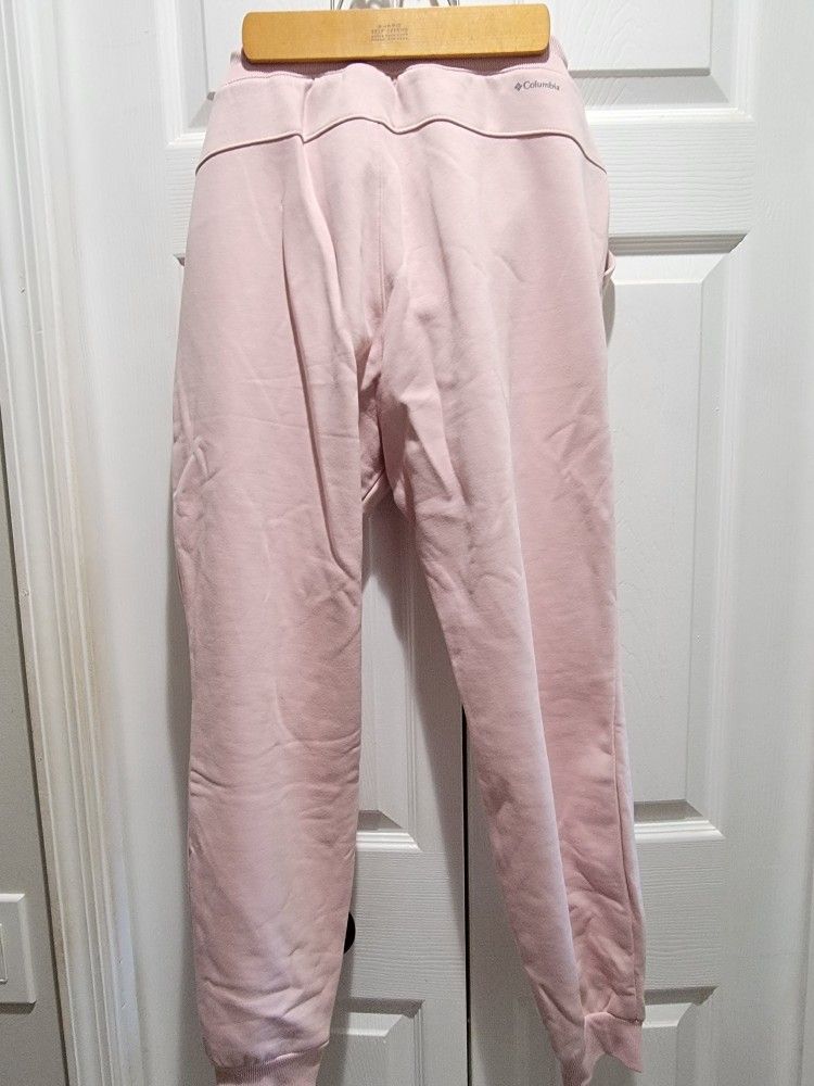 Colombia Sweatpants Pink Spell Out Logo Joggers Sz M