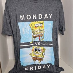 Nickelodeon SpongeBob Monday/Friday Vibes Graphic Tee Mens XL 