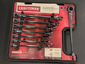 Craftsman SAE 8pc Cross Force Wrench set. Patented Cross-Force design