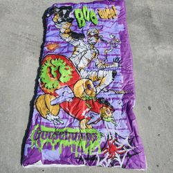 Vintage 90's Goosebumps Skateboarding Mummy Sleeping Bag RL Stine Halloween 30x57